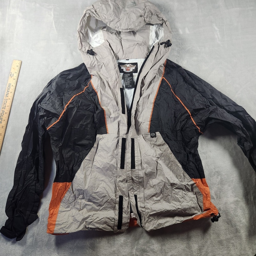Harley-Davidson Rain Gear Jacket & Bag Men Sz S Black Reflective